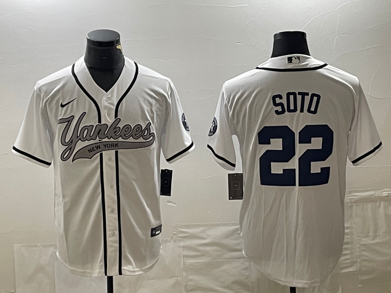 Men's New York Yankees Juan Soto #22 White Jersey Joint Edition